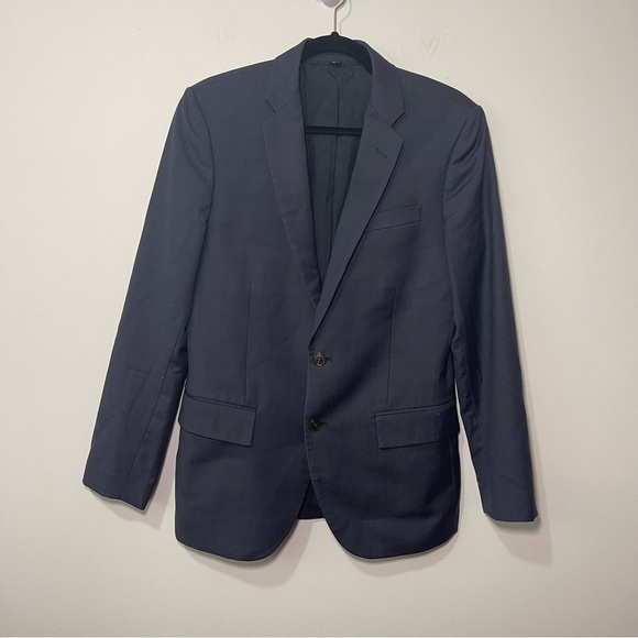 J.Crew Factory Men’s Navy Wool Thompson Blazer Size 36S Two Button Suit Jacket - Picture 2 of 11